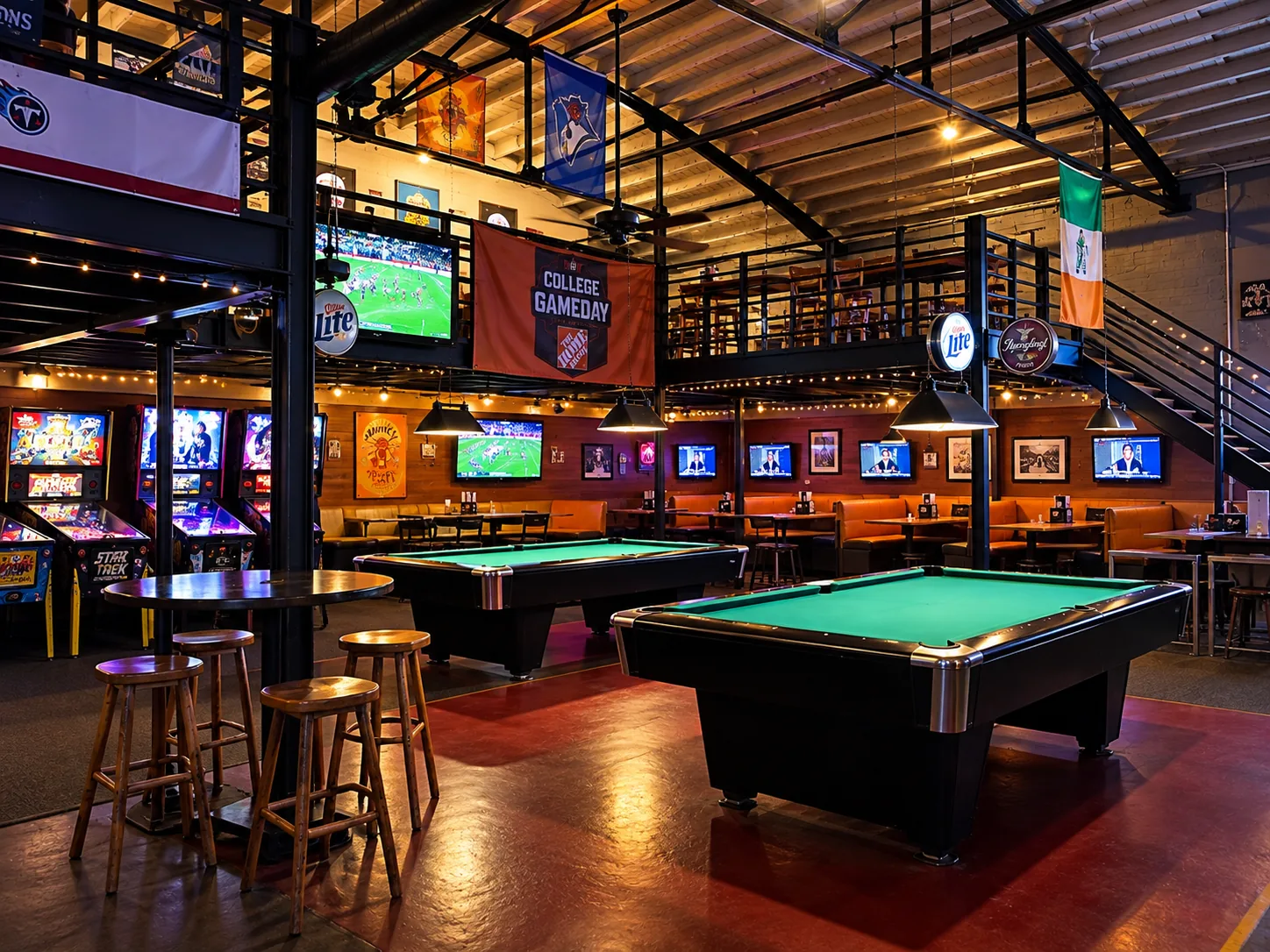 Pool tables inside The Tavern
